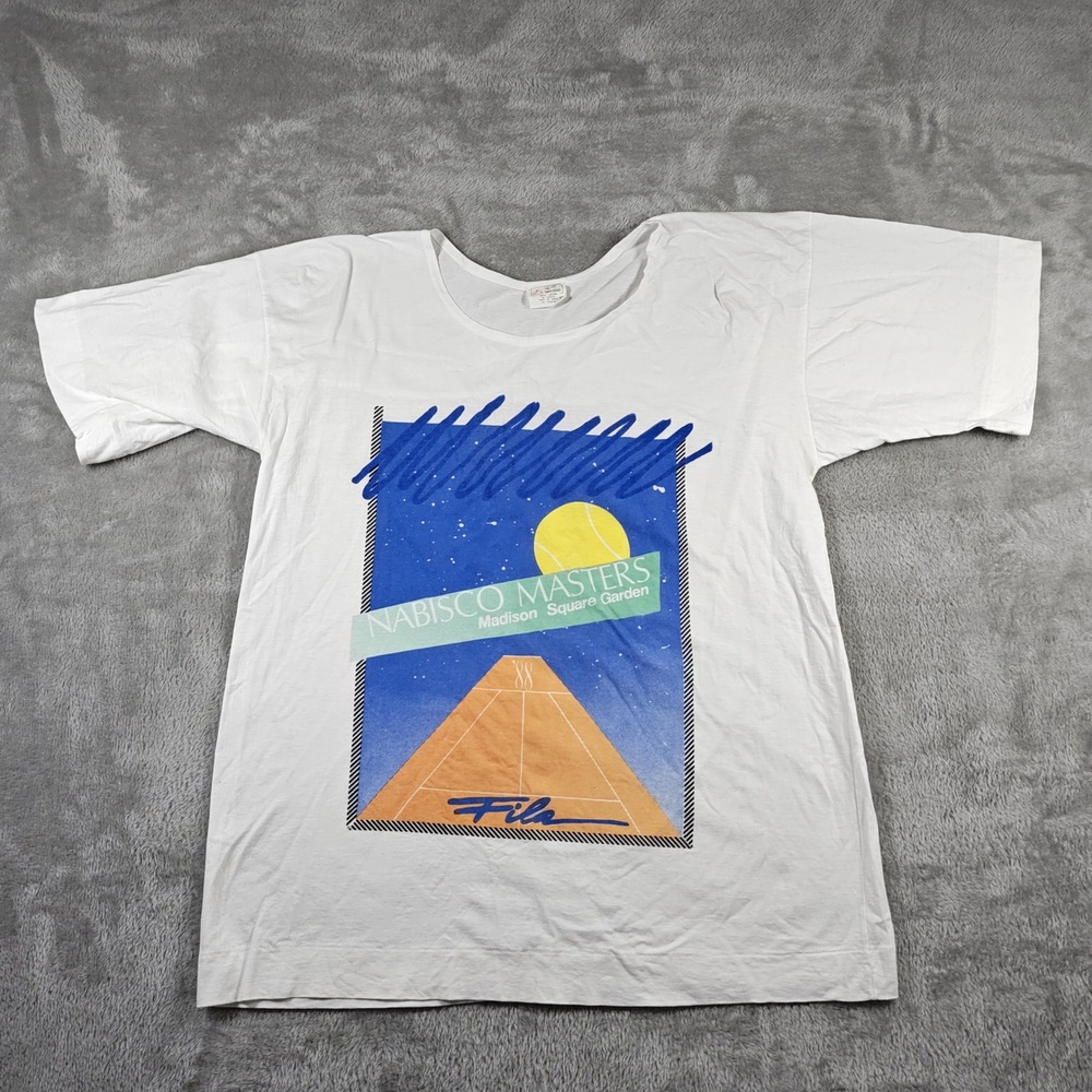Vintage Nabisco Masters Shirt Mens Small Fila Tennis Madison Square Garden 80s